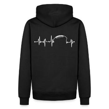 Heartbeat Football américain - Sweat à capuche Premium bio Homme - noir - Dos - Nico (187cm)