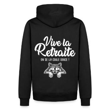 cadeau retraite homme retraité vive la retraite - Sweat à capuche Premium bio Homme - noir - Dos - Nico (187cm)