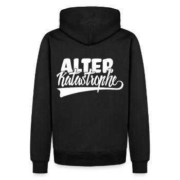 Alter Katastrophe - KFZ Mechaniker Fun Sprüche - Männer Premium Bio Hoodie - Schwarz - Hinten - Nico (187cm)