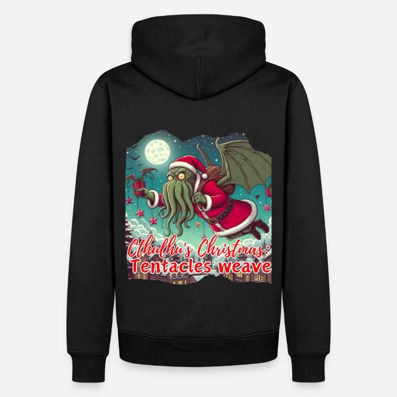 Cthullu Tentacle Xmas - Männer Premium Bio Hoodie - Schwarz