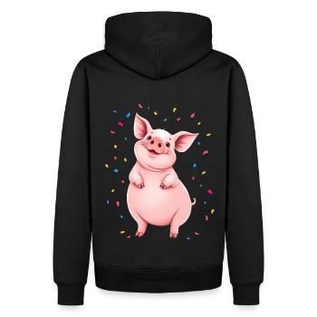 confettis carnaval nouvel an fête d’anniversaire semer - Sweat à capuche Premium bio Homme - noir - Dos - Nico (187cm)