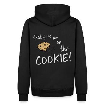 that goes me on the cookie Keks Monster dinglish - Männer Premium Bio Hoodie - Schwarz - Hinten - Nico (187cm)