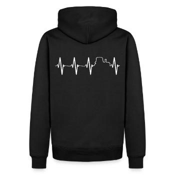 Tractor Heartbeat - Agriculteur - Agriculture - Sweat à capuche Premium bio Homme - noir - Dos - Nico (187cm)