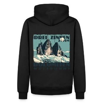 Souvenir de randonnée dans les Dolomites des Trois Pics de Lavaredo - Sweat à capuche Premium bio Homme - noir - Dos - Nico (187cm)