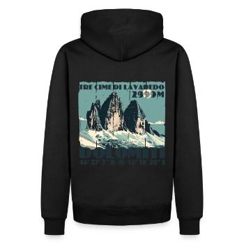 Dolomites de Te Cime Lavaredo Dolomites des Trois Pics Dolomites - Sweat à capuche Premium bio Homme - noir - Dos - Nico (187cm)