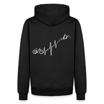 Heartbeat - Heartbeat - Vélo - VTT - Sweat à capuche Premium bio Homme - noir - Dos - Nico (187cm)