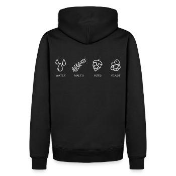 Bier Brauerei Zutaten - Männer Premium Bio Hoodie - Schwarz - Hinten - Nico (187cm)