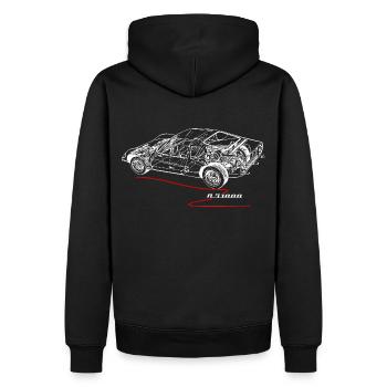 Melkus RS 1000 - DDR Rennsport - Männer Premium Bio Hoodie - Schwarz - Hinten - Nico (187cm)