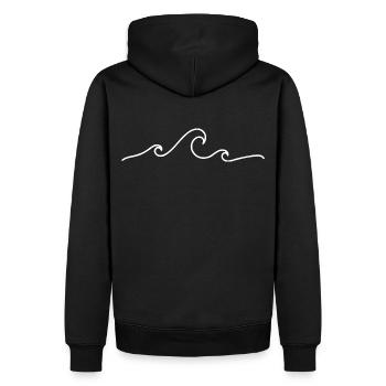 The wave... - Men’s Premium Organic Hoodie - black - Back - Nico (187cm)