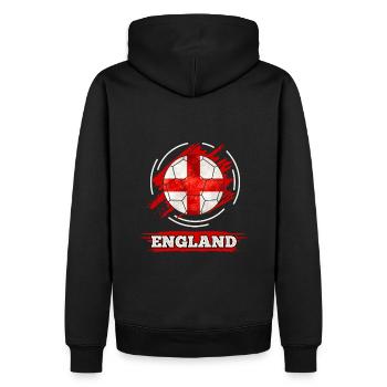 Drapeau du pays de football de l'Angleterre - Sweat à capuche Premium bio Homme - noir - Dos - Nico (187cm)
