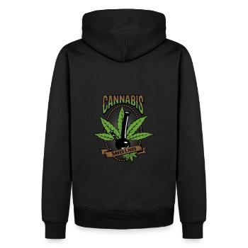 Herbe médicale au cannabis IV - Sweat à capuche Premium bio Homme - noir - Dos - Nico (187cm)
