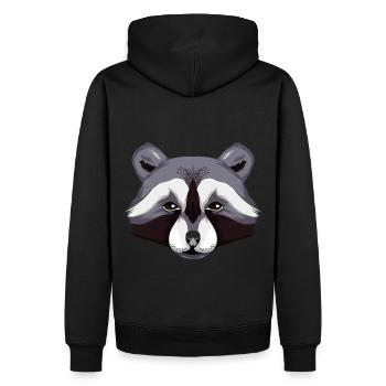 Waschbär - Männer Premium Bio Hoodie - Schwarz - Hinten - Nico (187cm)