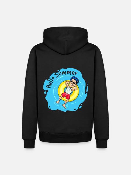 Hello summer and sun - Men’s Premium Organic Hoodie - black