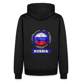 Drapeau du pays de football Russie - Sweat à capuche Premium bio Homme - noir - Dos - Nico (187cm)