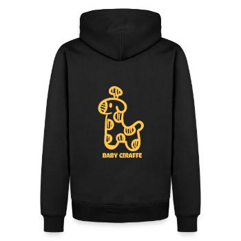 Baby Giraffe - Männer Premium Bio Hoodie - Schwarz - Hinten - Nico (187cm)