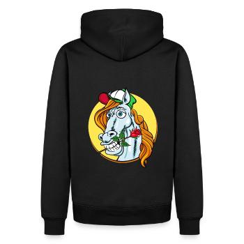 Roméo Lover Horse (cheval) - Sweat à capuche Premium bio Homme - noir - Dos - Nico (187cm)