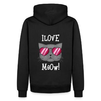 J'aime les chatons - Sweat à capuche Premium bio Homme - noir - Dos - Nico (187cm)