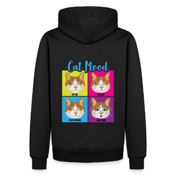 Humeurs drôles de chat - Sweat à capuche Premium bio Homme - noir - Dos - Nico (187cm)