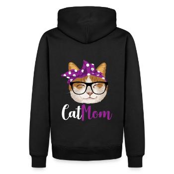 Maman de chat / maman de chats - Sweat à capuche Premium bio Homme - noir - Dos - Nico (187cm)