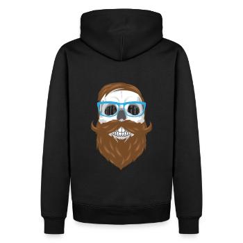 Skull Hipster - Männer Premium Bio Hoodie - Schwarz - Hinten - Nico (187cm)