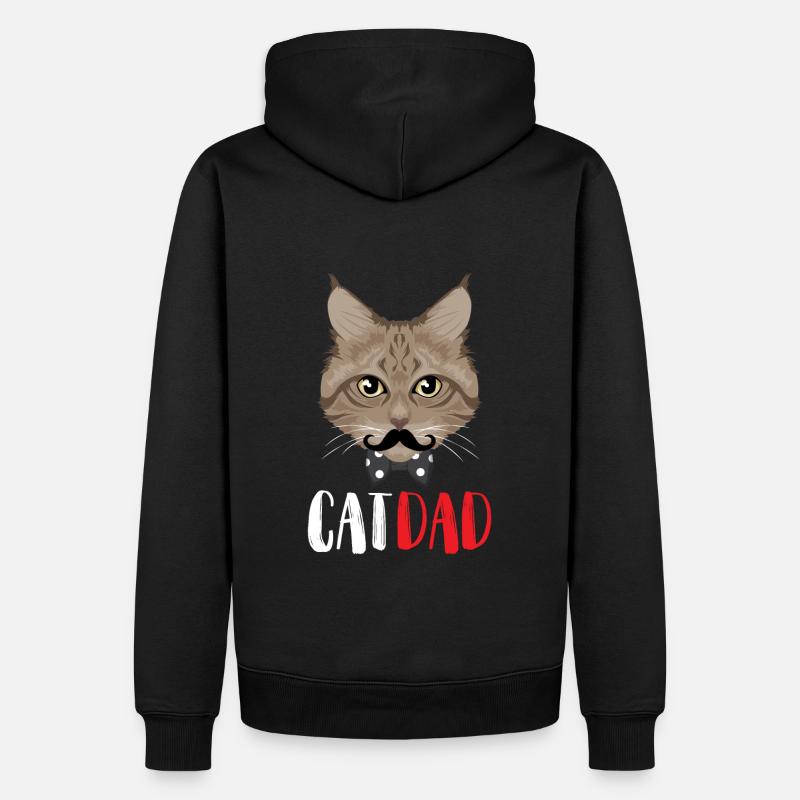 Stolzer Katzen Papa - Männer Premium Bio Hoodie - Schwarz