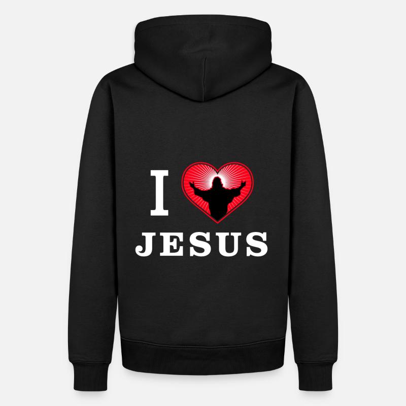 J'aime jésus christ - Sweat à capuche Premium bio Homme - noir