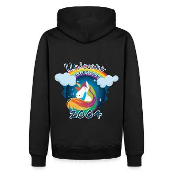 Einhörner wurden 2004 geboren - Männer Premium Bio Hoodie - Schwarz - Hinten - Nico (187cm)
