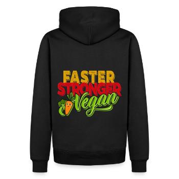 Végétarien végétalien - Végétalien plus fort plus rapide - Sweat à capuche Premium bio Homme - noir - Dos - Nico (187cm)