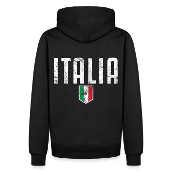 Italia Italien Flagge Zeichen Liebe Rom - Männer Premium Bio Hoodie - Schwarz - Hinten - Nico (187cm)