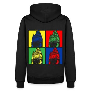 Couleur pop vibrante du Big Ben Quartet London - Sweat à capuche Premium bio Homme - noir - Dos - Nico (187cm)