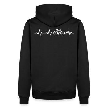 Heartbeat Fahrrad - Radsport - Männer Premium Bio Hoodie - Schwarz - Hinten - Nico (187cm)