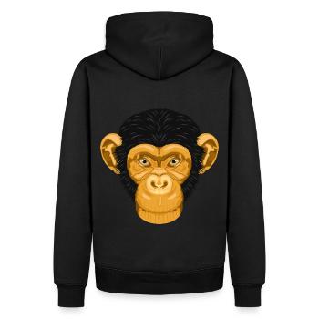 Affe Schimpanse Äffchen - Männer Premium Bio Hoodie - Schwarz - Hinten - Nico (187cm)