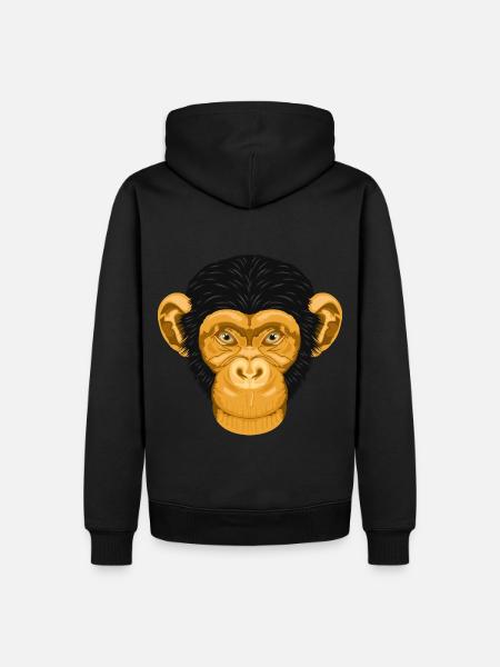 Monkey Chimpanzee Monkey - Men’s Premium Organic Hoodie - black