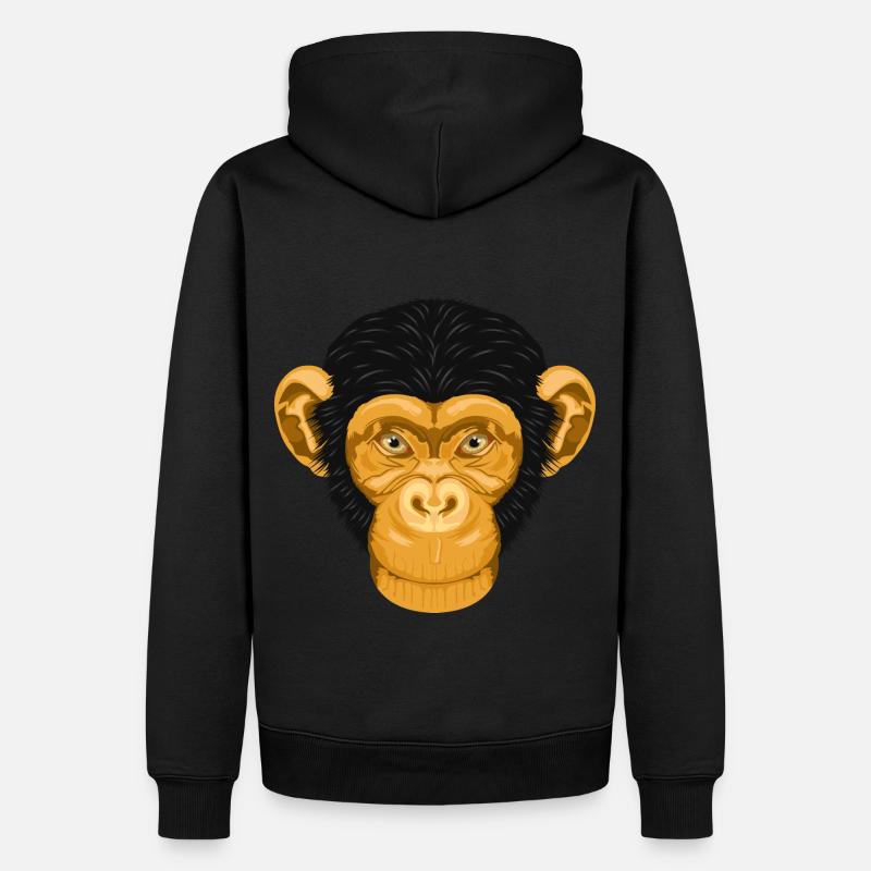 Singes Chimpanzés Singes - Sweat à capuche Premium bio Homme - noir