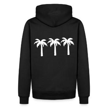 Palmen - Hawaii - Männer Premium Bio Hoodie - Schwarz - Hinten - Nico (187cm)