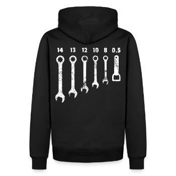 CLÉ À MOLETTE - OUVRE-BIÈRE - Sweat à capuche Premium bio Homme - noir - Dos - Nico (187cm)