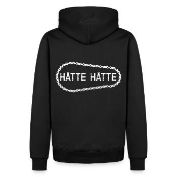 HÄTTE HÄTTE Fahrradkette MTB - Männer Premium Bio Hoodie - Schwarz - Hinten - Nico (187cm)