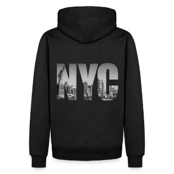 NEW YORK Design T-Shirt NYC Stylish Trend - Men’s Premium Organic Hoodie - black - Back - Nico (187cm)