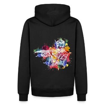 Design de flûte élégant pour les amateurs de musique et - Sweat à capuche Premium bio Homme - noir - Dos - Nico (187cm)