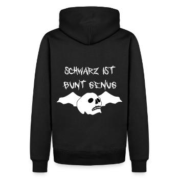 Schwarz ist bunt genug Halloween Totenkopf Flügel - Männer Premium Bio Hoodie - Schwarz - Hinten - Nico (187cm)