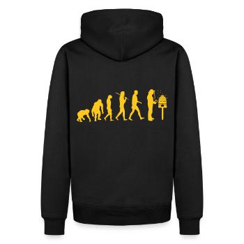 BEEKEEPER - Evolution - Cadeau Apiculteur - Sweat à capuche Premium bio Homme - noir - Dos - Nico (187cm)