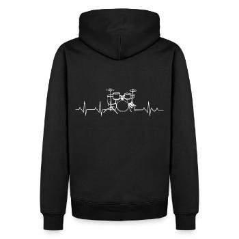 Battements de cœur - Sweat à capuche Premium bio Homme - noir - Dos - Nico (187cm)