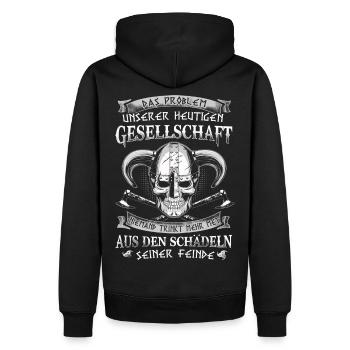 Problem der Gesellschaft - Männer Premium Bio Hoodie - Schwarz - Hinten - Nico (187cm)