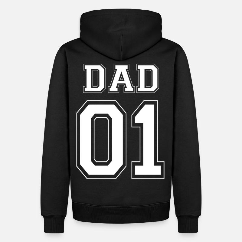 DAD 01 - White Edition - Männer Premium Bio Hoodie - Schwarz