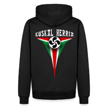 eh_08 - Men’s Premium Organic Hoodie - black - Back - Nico (187cm)