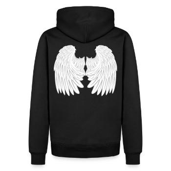 Ailes d'anges - Sweat à capuche Premium bio Homme - noir - Dos - Nico (187cm)