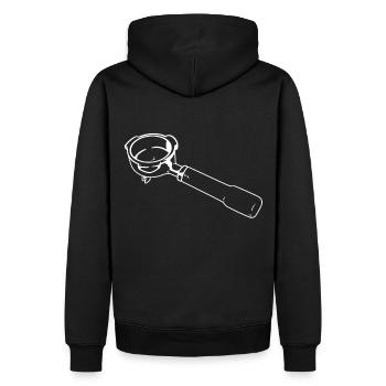 Siebträger Tshirt Espresso T-Shirt Gesschenkidee - Männer Premium Bio Hoodie - Schwarz - Hinten - Nico (187cm)
