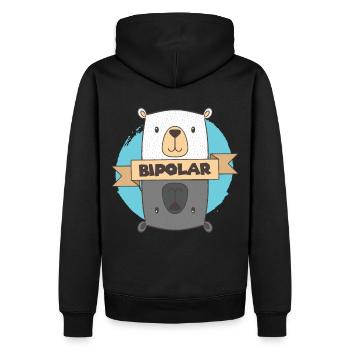 Bipolar T-Shirt - Eisbär Bipolar Geschenkidee - Männer Premium Bio Hoodie - Schwarz - Hinten - Nico (187cm)