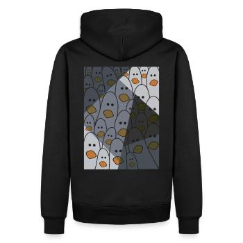 Möwen T-Shirt - Vogelmotiv Möwen Geschenkidee - Männer Premium Bio Hoodie - Schwarz - Hinten - Nico (187cm)