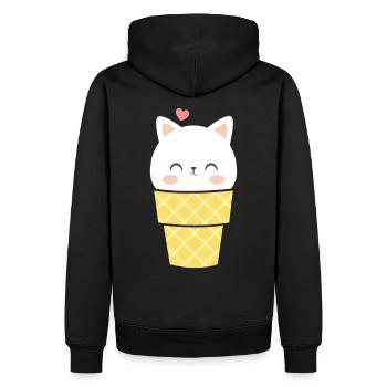 Crème glacée T-Shirt Chats Crème glacée Cône Mignon Chat Idée cadeau - Sweat à capuche Premium bio Homme - noir - Dos - Nico (187cm)